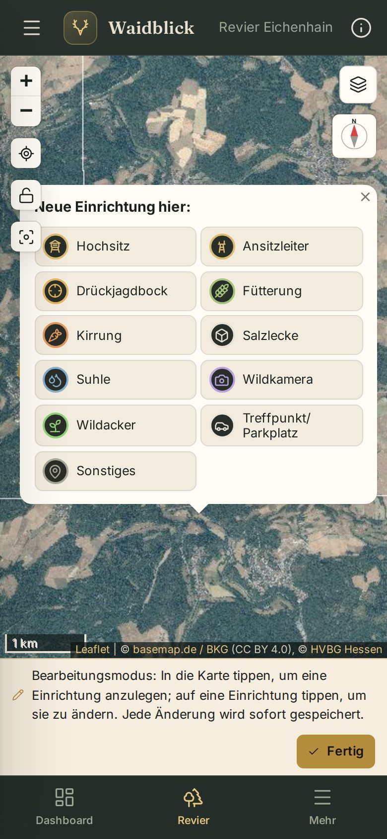 Einrichtung anlegen