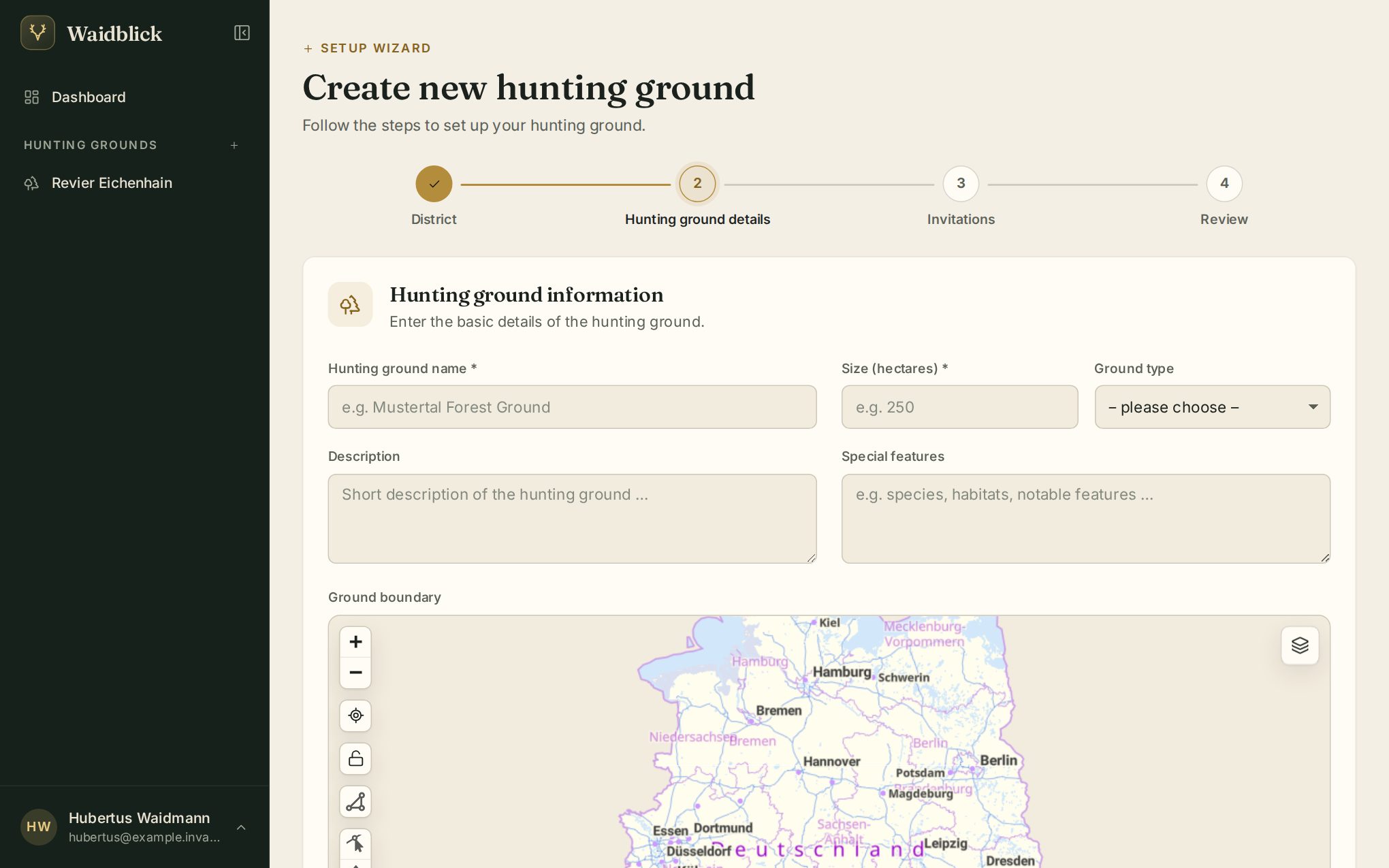 Ground data and boundary